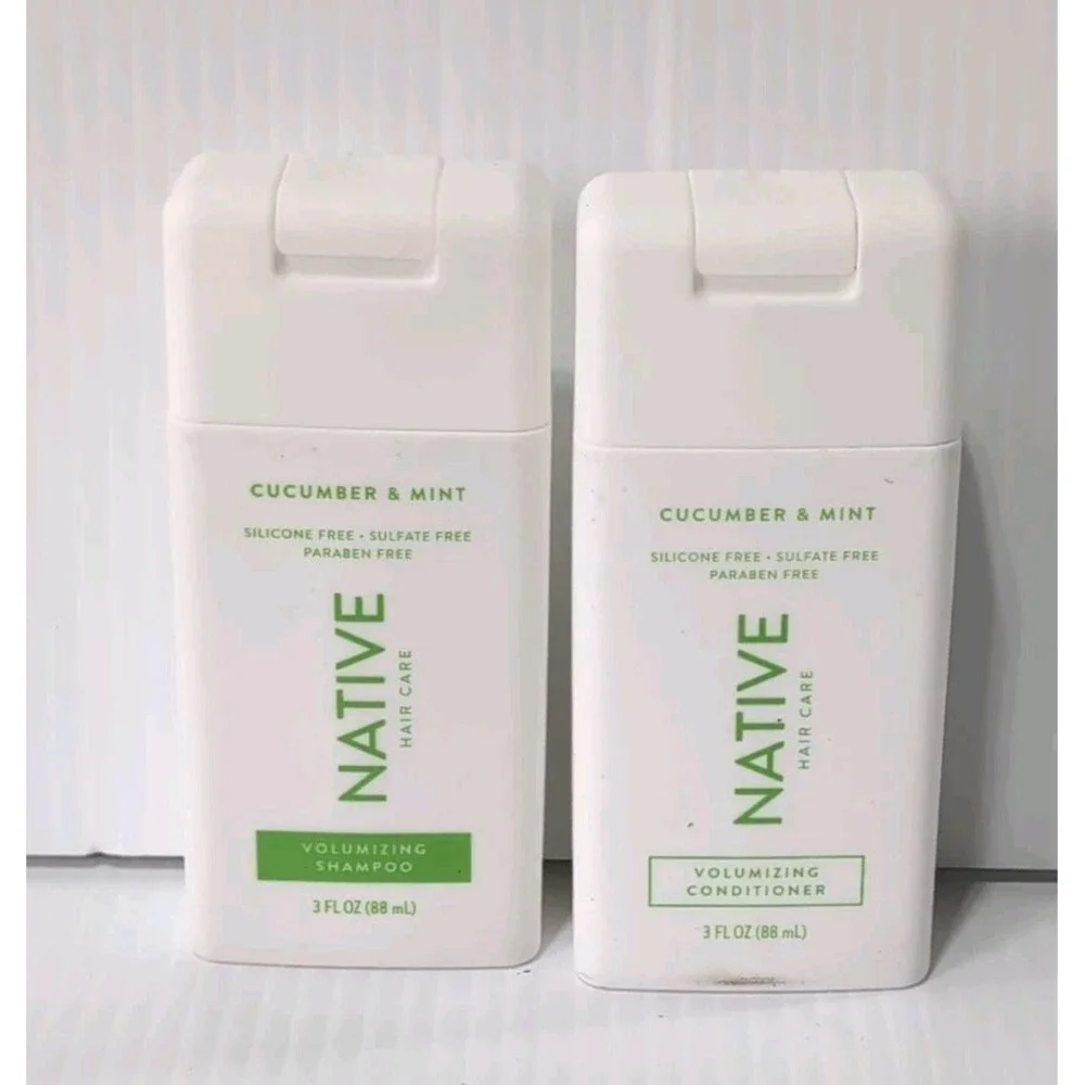 2pk Native Volumizing Shampoo & Conditioner Cucumber & Mint Travel Size 3 fl oz